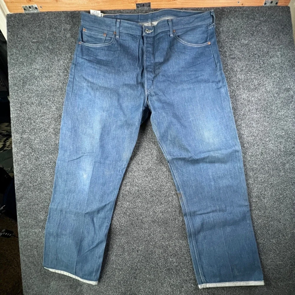Levi's 501XX‎ Original Fit Blue Jeans Button Fly Mens Measures Size 42x30 Baggy